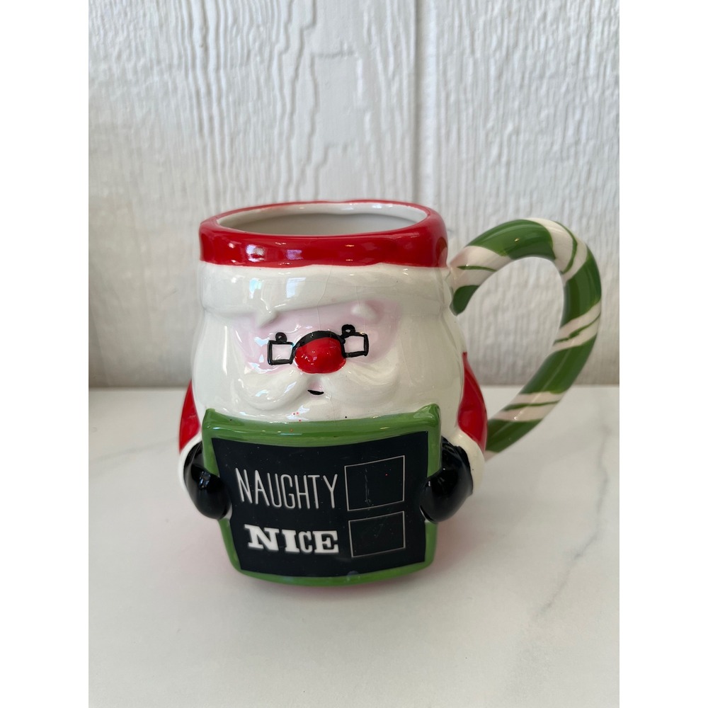 Boston Warehouse Santa Claus Mug Naughty Nice List Christmas Holiday‎ Ceramic